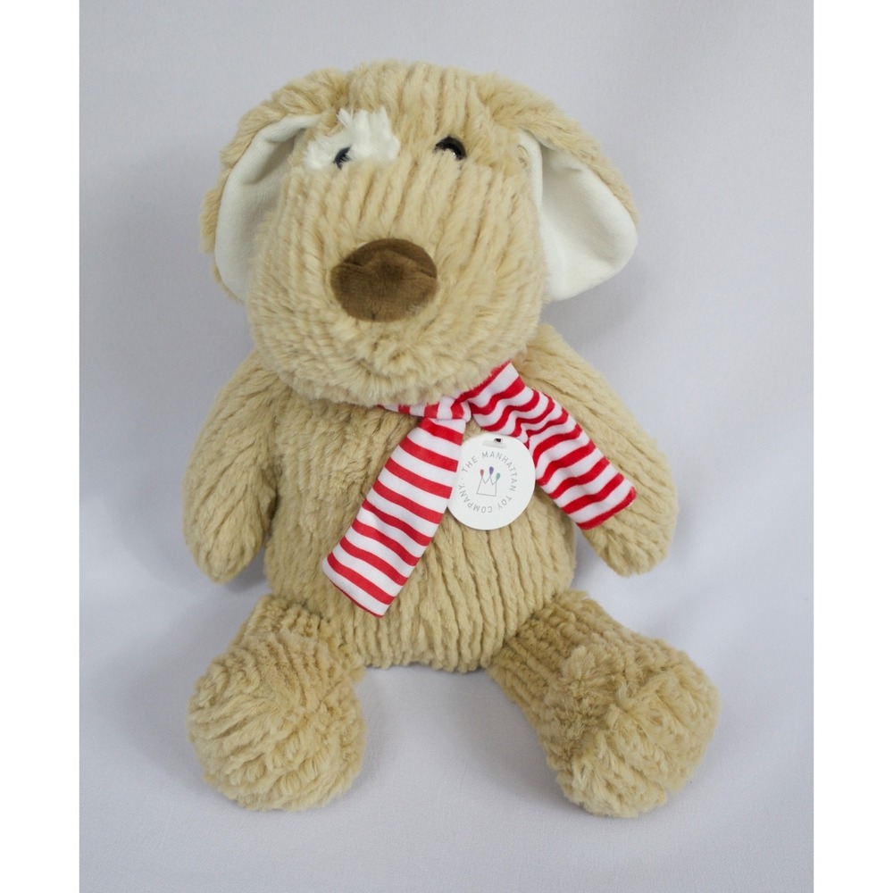 Manhattan Toy Company Rex Puppy Holiday Dog Plush Scarf 13" NEW with Tags